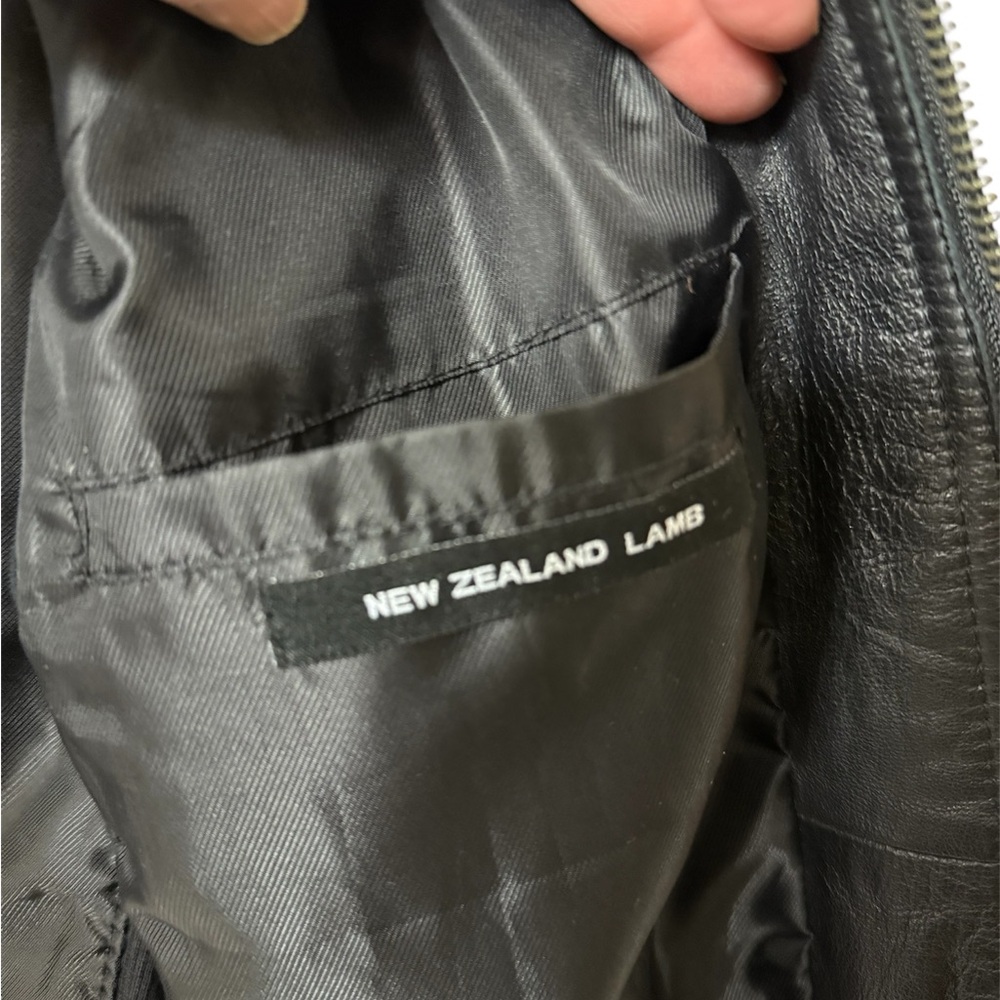 Chico's Classic Black Leather Jacket - Picture 6 of 9